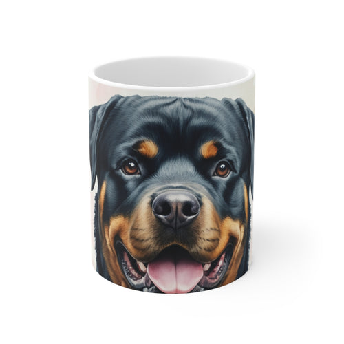 Rottweiler Watercolor Butterfly Bloom Coffee Mug | Premium Dog Prints | Tritan