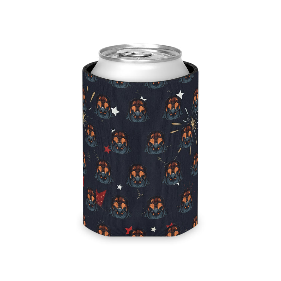 Rottweiler America 250 Can Cooler | Patriotic Dog Pattern Drink Holder | Premium Insulated Gift for Dog Lovers