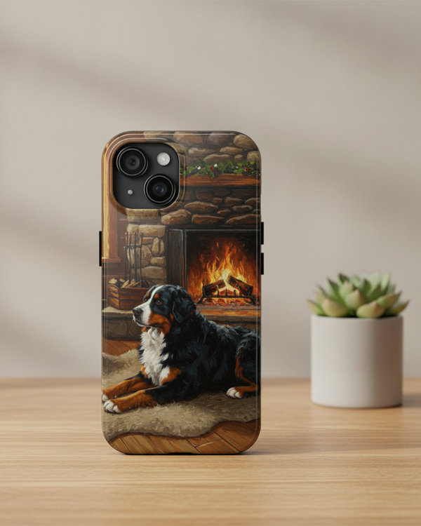 Acrylic Bernese Mountain Dog - Winter Hearth | Tough Phone Case