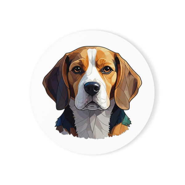 Beagle Low Poly Cool Jewel Cork Back Coaster | Dog Lover Gift