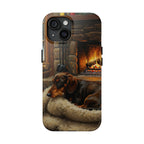 Acrylic Dachshund - Winter Hearth | Tough Phone Case