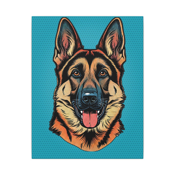 Comic Book German Shepherd Canvas — Bold Dog Wall Art