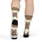 Yorkshire Terrier Socks | Fun All Over Print Dog Socks | Yorkie Mom Gift | Cute Crew Socks for Dog Lovers | Stocking Stuffer