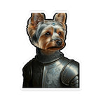 Yorkshire Terrier Medieval Knight Portrait Sticker, Dog Portrait Vinyl Decal, Kiss-Cut Sticker, Yorkshire Terrier Lover Gift