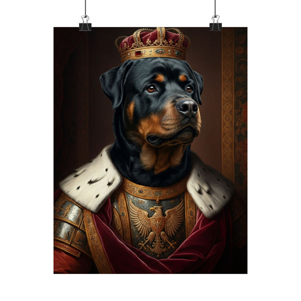 Rottweiler Kings & Queens Royal Portrait Matte Poster, Regal Dog Art Print, Rottweiler Lover Gift, Wall Art
