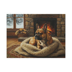 French Bulldog Canvas Wall Art Print | Dog Lover Gift, Pet Portrait Home Decor, Modern Acrylic Painting Dog Mom Gift