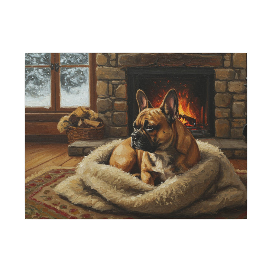 French Bulldog Canvas Wall Art Print | Dog Lover Gift, Pet Portrait Home Decor, Modern Acrylic Painting Dog Mom Gift