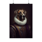 Great Dane Renaissance Royal Portrait Matte Poster, Regal Dog Art Print, Great Dane Lover Gift, Wall Art
