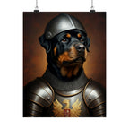 Rottweiler Medieval Knight Portrait Matte Poster, Regal Dog Art Print, Rottweiler Lover Gift, Wall Art