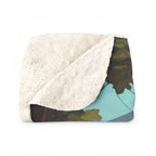 Siberian Husky Low Poly Prairie Sherpa Fleece Blanket | Dog Lover Gift