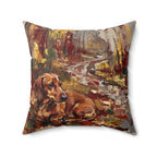 Dachshund Acrylic Painting Pillow, Autumn Woods Dog Art Decor, Wiener Dog Gift for Home — view 4
