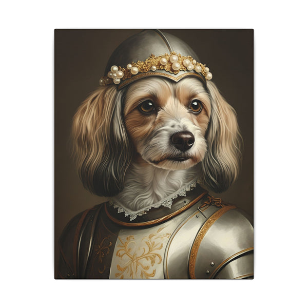 Havanese Medieval Knight Portrait Canvas Wall Art, Regal Dog Painting, Havanese Lover Gift, Stretched Canvas