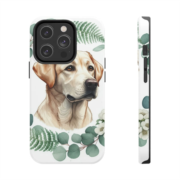 Labrador Retriever Watercolor Botanical Wreath Phone Case | Premium Dog Prints | Tritan
