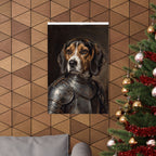 Beagle Medieval Knight Portrait Matte Poster, Regal Dog Art Print, Beagle Lover Gift, Wall Art