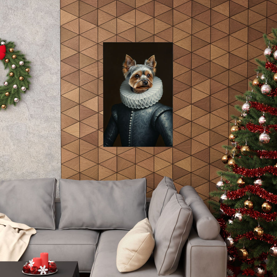 Yorkshire Terrier Renaissance Royal Portrait Matte Poster, Regal Dog Art Print, Yorkshire Terrier Lover Gift, Wall Art