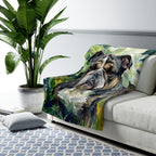 English Bulldog Watercolor Rain Garden Throw Blanket | Premium Dog Art | Tritan