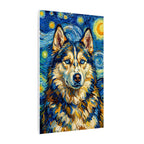 Siberian Husky Post-Impressionist Oil Painting Canvas Art | Dog Wall Decor