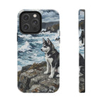 Acrylic Gallery Print Siberian Husky - Coastal Cliffside | Tough Phone Case — view 3 of 28