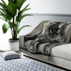 English Bulldog Charcoal Portrait Throw Blanket | Premium Dog Prints | Tritan — view 8 of 9