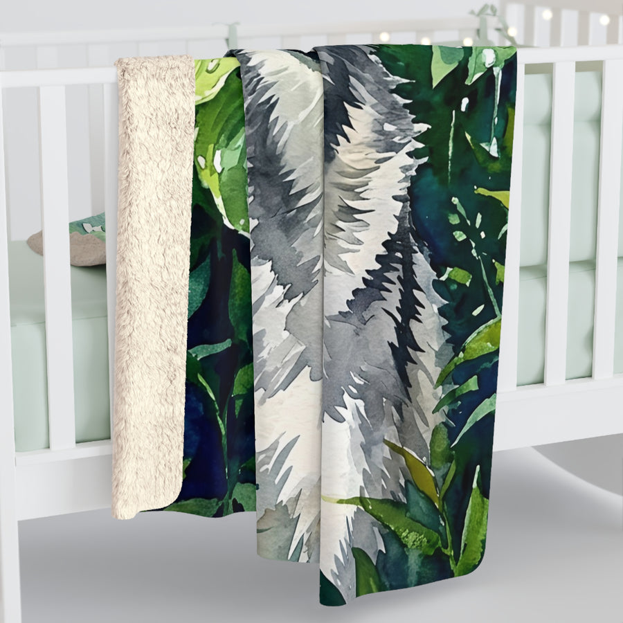 Siberian Husky Watercolor Rain Garden Throw Blanket | Premium Dog Art | Tritan