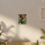 Dachshund Oil Painting Soccer Portrait Stretched Canvas Wall Art | Funny Dog Decor Gift | Pet Lover Home Art