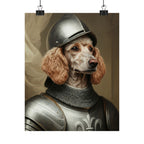 Poodle Medieval Knight Portrait Matte Poster, Regal Dog Art Print, Poodle Lover Gift, Wall Art