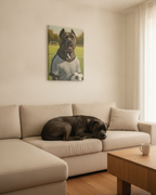 Cane Corso Oil Painting Soccer Portrait Canvas Wall Art | Dog Lover Gift | Athletic Pet Decor