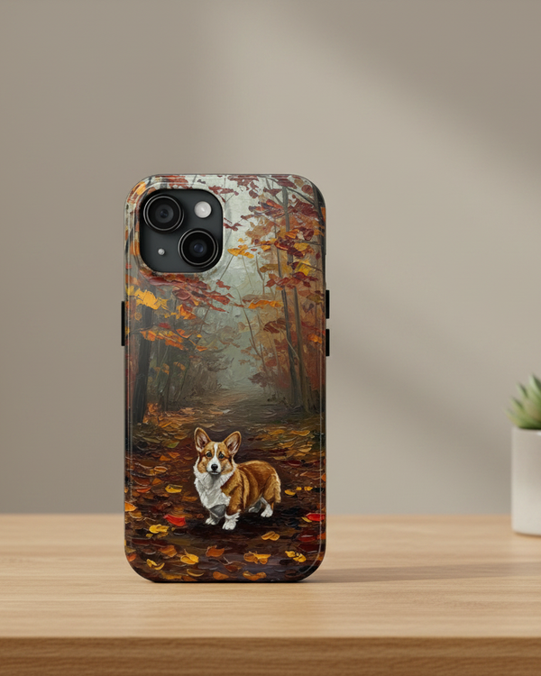 Acrylic Corgi - Autumn Woods | Tough Phone Case