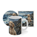 Poodle Coastal Cliffside Gift Set | Mug + Coaster + Sticker | Tritan