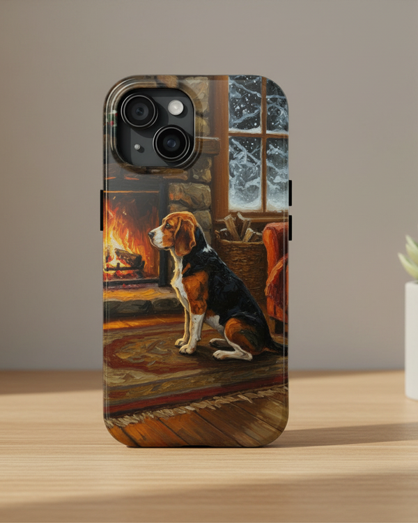 Acrylic Beagle - Winter Hearth | Tough Phone Case