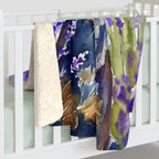 Rottweiler Watercolor Lavender Fields Throw Blanket | Premium Dog Art | Tritan