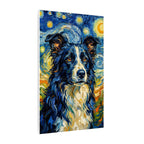 Border Collie Post-Impressionist Oil Painting Stretched Canvas Wall Art | Energetic Dog Lover Gift | Premium Pet Decor