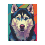 Siberian Husky Pop Art Canvas Print, Husky Wall Art Decor, Dog Lover Gift, Modern Pet Portrait