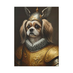 Shih Tzu Medieval Knight Portrait Canvas Wall Art, Regal Dog Painting, Shih Tzu Lover Gift, Stretched Canvas