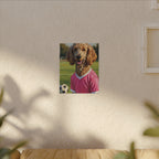 Poodle Oil Painting Soccer Portrait Wall Art, Poodle Mom Gift, Dog Lover Decor, Stretched Canvas Print