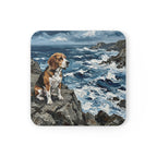 Acrylic Gallery Print Beagle - Coastal Cliffside | Cork Back Coaster — secondary view