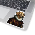 Golden Retriever Renaissance Royal Portrait Sticker, Dog Portrait Vinyl Decal, Kiss-Cut Sticker, Golden Retriever Lover Gift