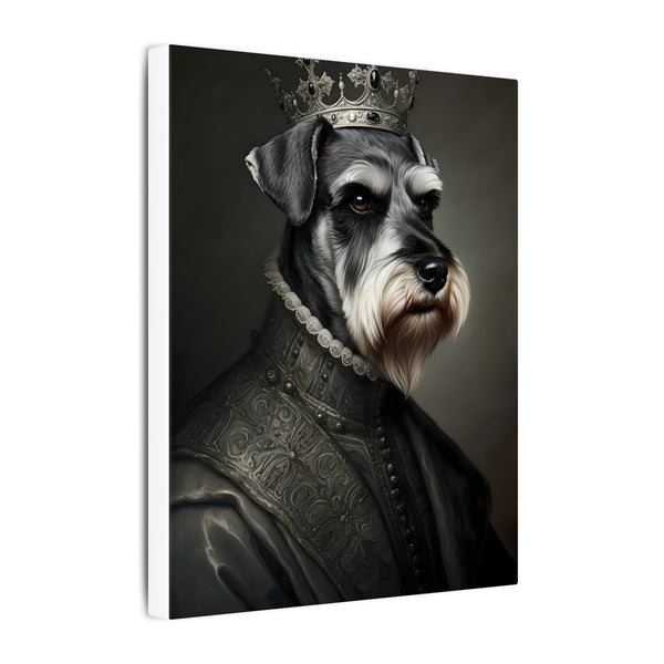 Miniature Schnauzer Renaissance Royal Portrait Canvas Wall Art, Regal Dog Painting, Miniature Schnauzer Lover Gift, Stretched Canvas
