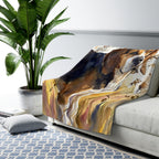 Beagle Watercolor Meadow Golden Throw Blanket | Premium Dog Art | Tritan