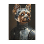 Yorkshire Terrier Medieval Knight Portrait Canvas Wall Art, Regal Dog Painting, Yorkshire Terrier Lover Gift, Stretched Canvas