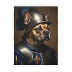 French Bulldog Medieval Knight Portrait Canvas Wall Art, Regal Dog Painting, French Bulldog Lover Gift, Stretched Canvas