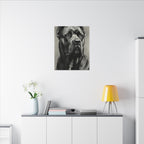 Cane Corso Charcoal Portrait Canvas Wall Art | Dog Lover Gift | Stretched Canvas Print | Modern Pet Decor