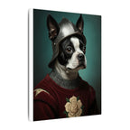 Boston Terrier Medieval Knight Portrait Canvas Wall Art, Regal Dog Painting, Boston Terrier Lover Gift, Stretched Canvas