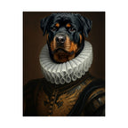 Rottweiler Renaissance Royal Portrait Matte Poster, Regal Dog Art Print, Rottweiler Lover Gift, Wall Art