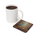 Acrylic Painting Golden Retriever - Autumn Woods | Cork Back Coaster