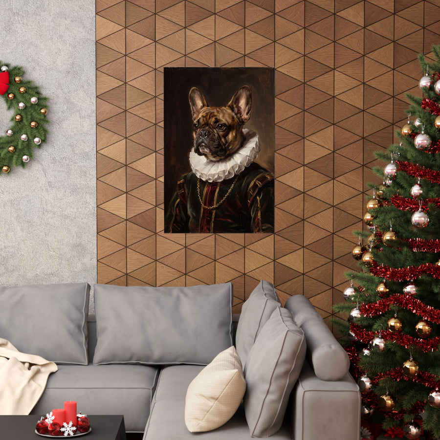 French Bulldog Renaissance Royal Portrait Matte Poster, Regal Dog Art Print, French Bulldog Lover Gift, Wall Art