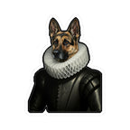 German Shepherd Renaissance Royal Portrait Sticker, Dog Portrait Vinyl Decal, Kiss-Cut Sticker, German Shepherd Lover Gift