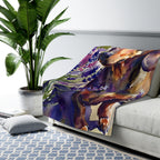 Dachshund Watercolor Lavender Fields Throw Blanket | Premium Dog Art | Tritan