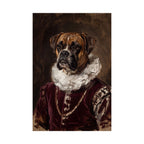Boxer Renaissance Royal Portrait Matte Poster, Regal Dog Art Print, Boxer Lover Gift, Wall Art