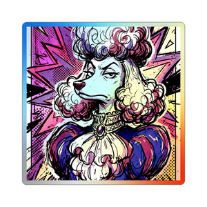 Poodle Comic Pop Holographic Die-Cut Sticker, Bold Dog Art, Poodle Lover Gift, Waterproof Vinyl